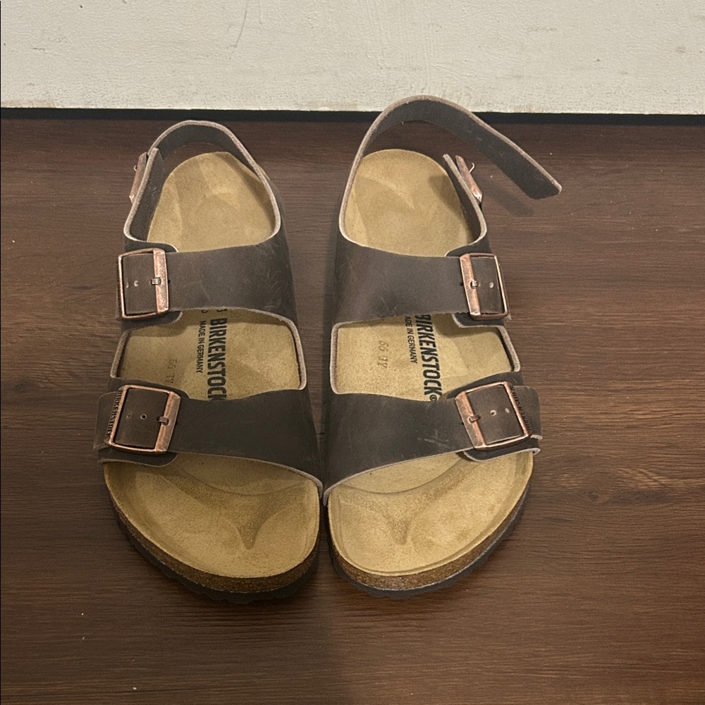Birkenstock Dark Brown Sandals with Adjustable Straps
